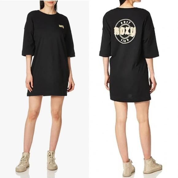 Roxy Women's Macrame Hour Short Sleeve T-Shirt dress XS - Picture 1 of 4